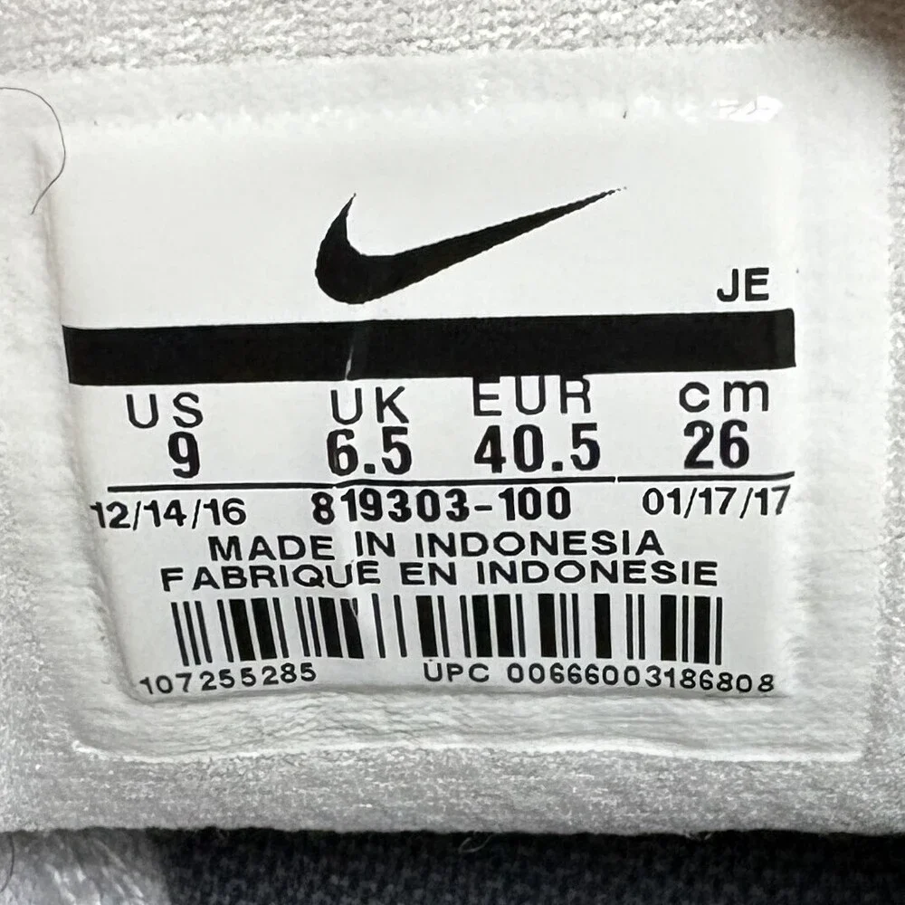 Nike Revolution 3 White Gray Womens US Size 9 EUR 40.5 819303-100 Running Shoes